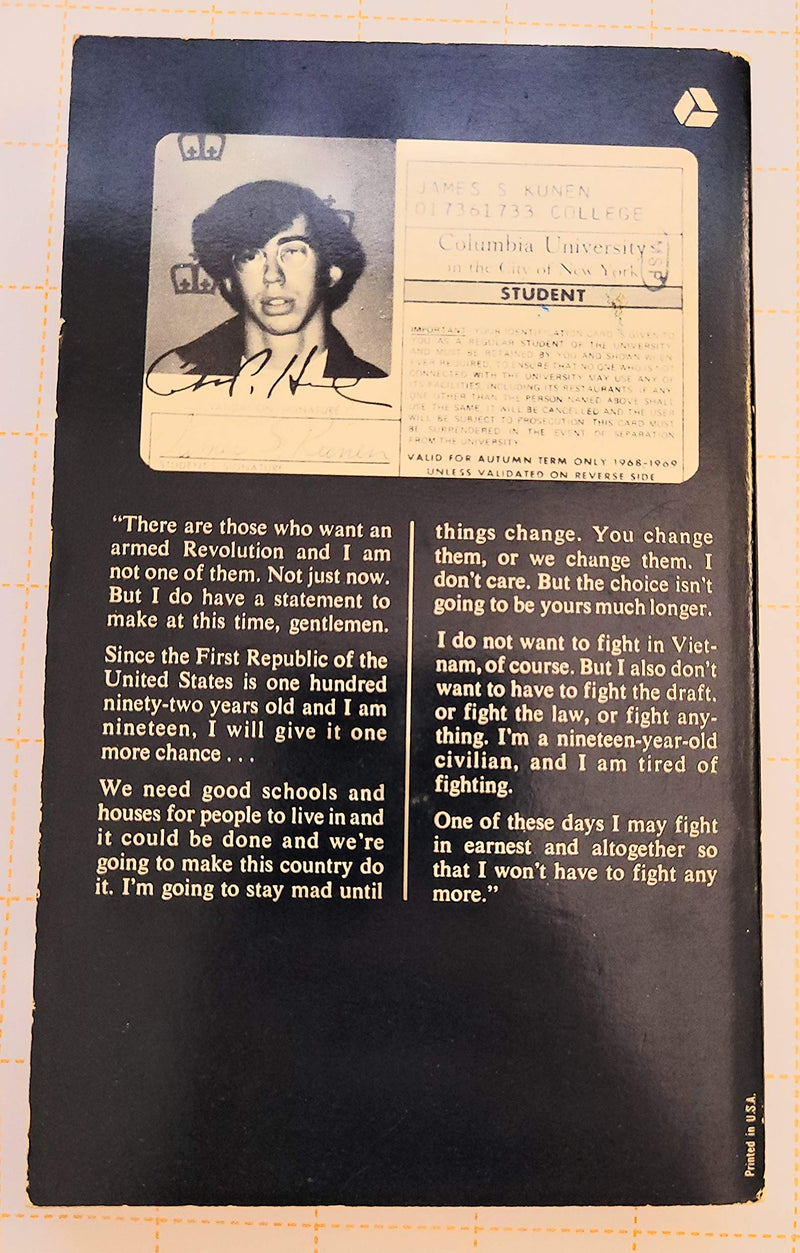 The Strawberry Statement: Notes of a College Revolutionary,Used
