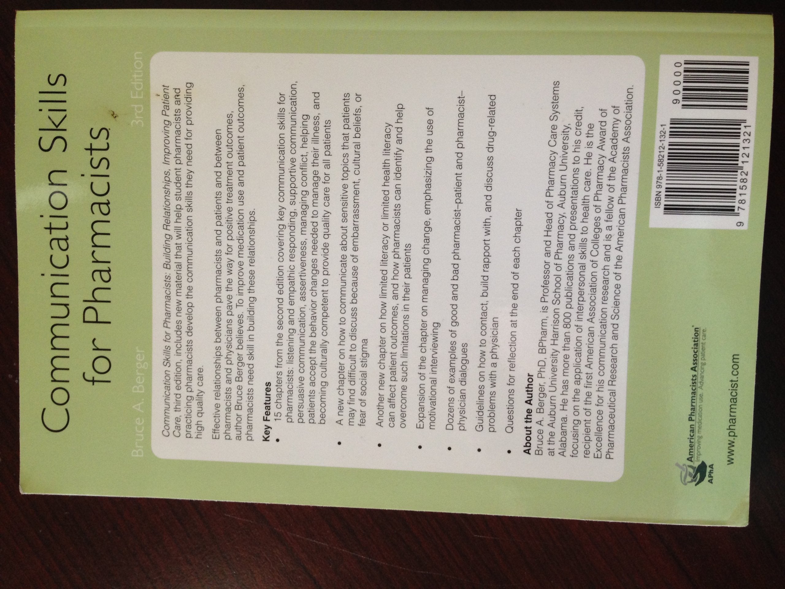 Communication Skills for Pharmacists: Building Relationships, Improving Patient Care,Used
