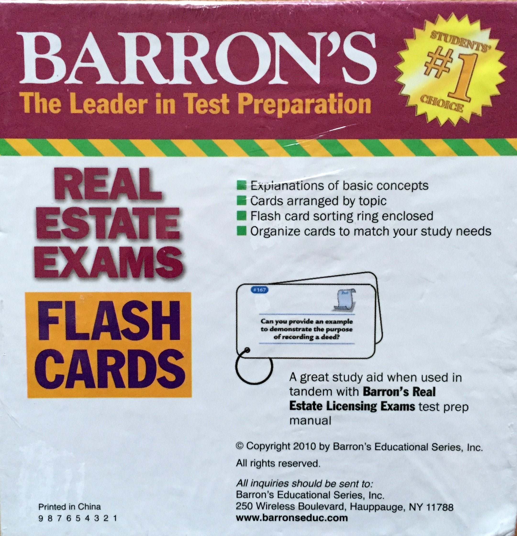 Barron's Real Estate Exam Flash Cards,Used
