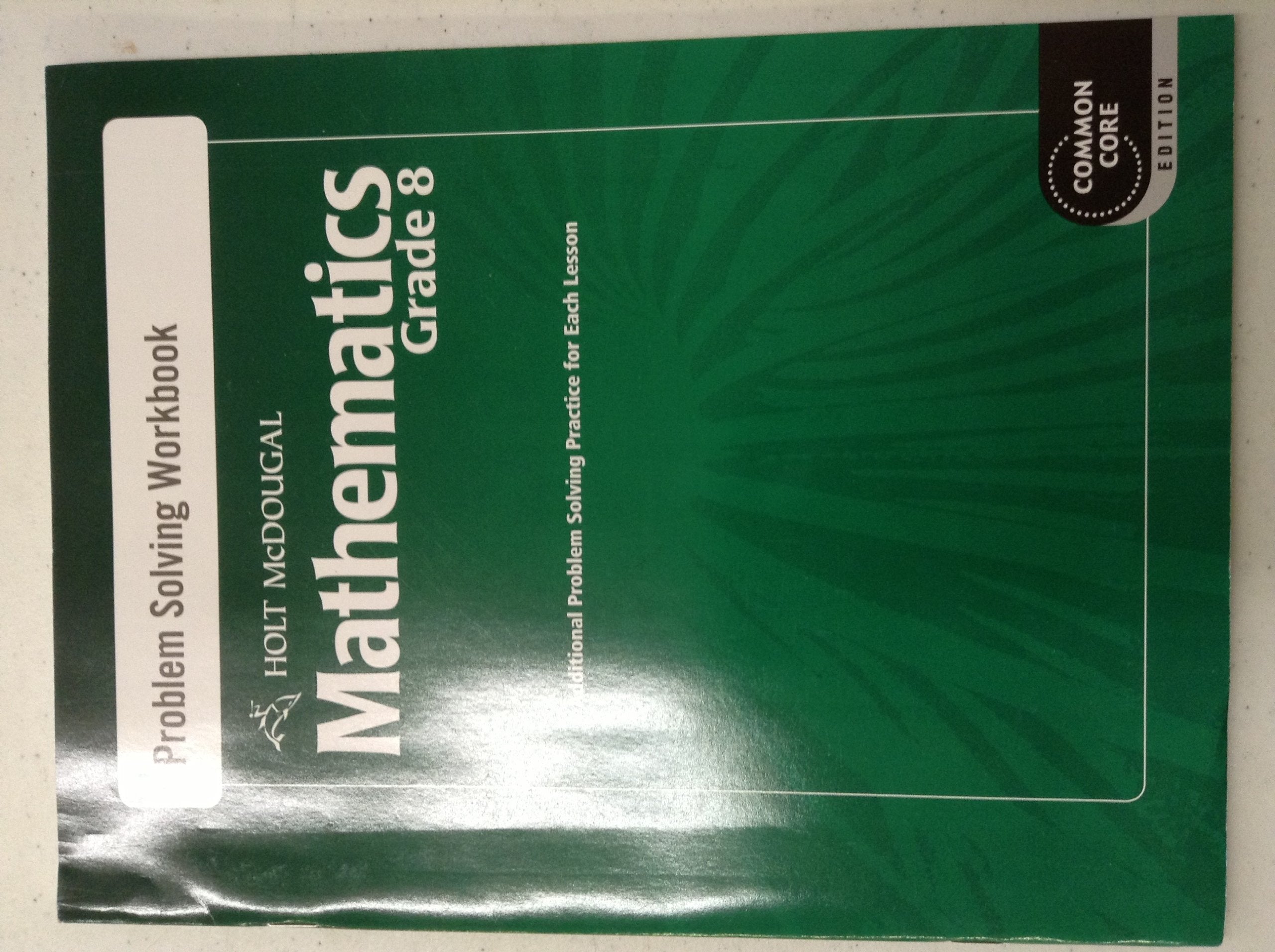 Problem Solving Workbook Grade 8 (Holt McDougal Mathematics),Used