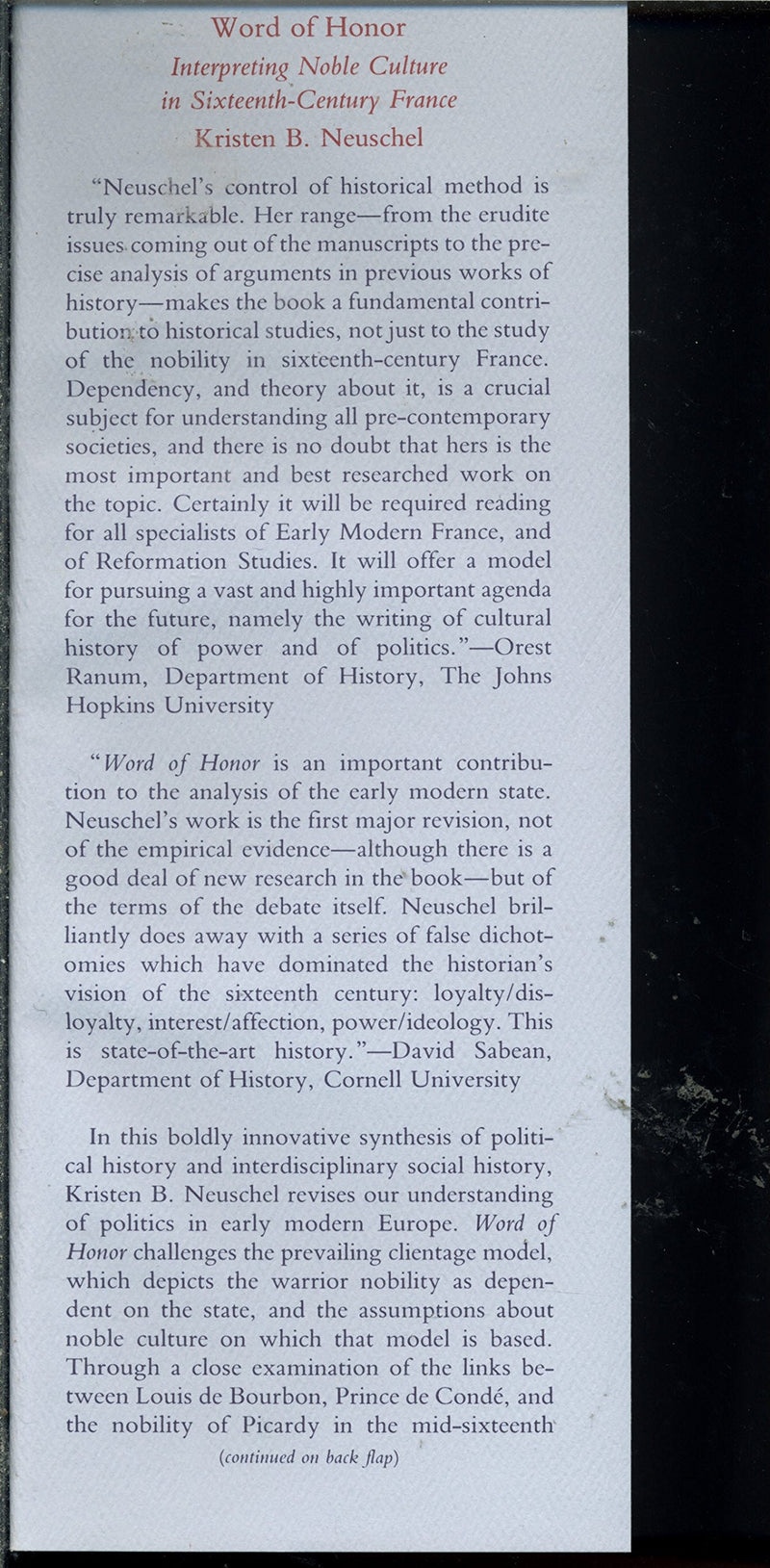 Word of Honor: Interpreting Noble Culture in SixteenthCentury France,Used