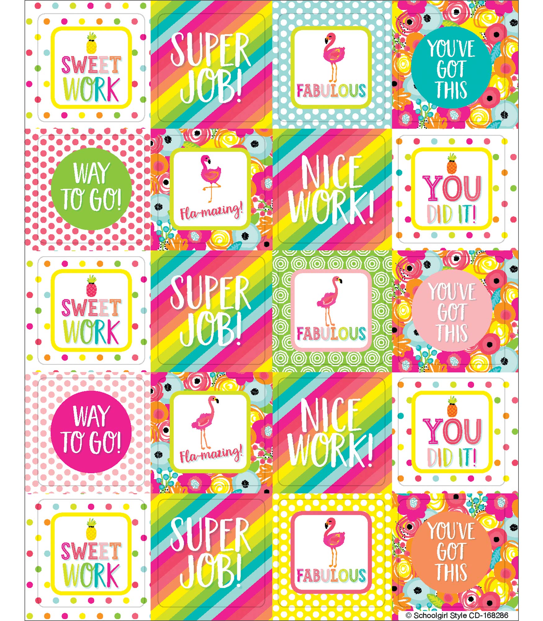 Schoolgirl Style  Simply Stylish Tropical  Motivators Motivational Stickers, 120 Pack,Used