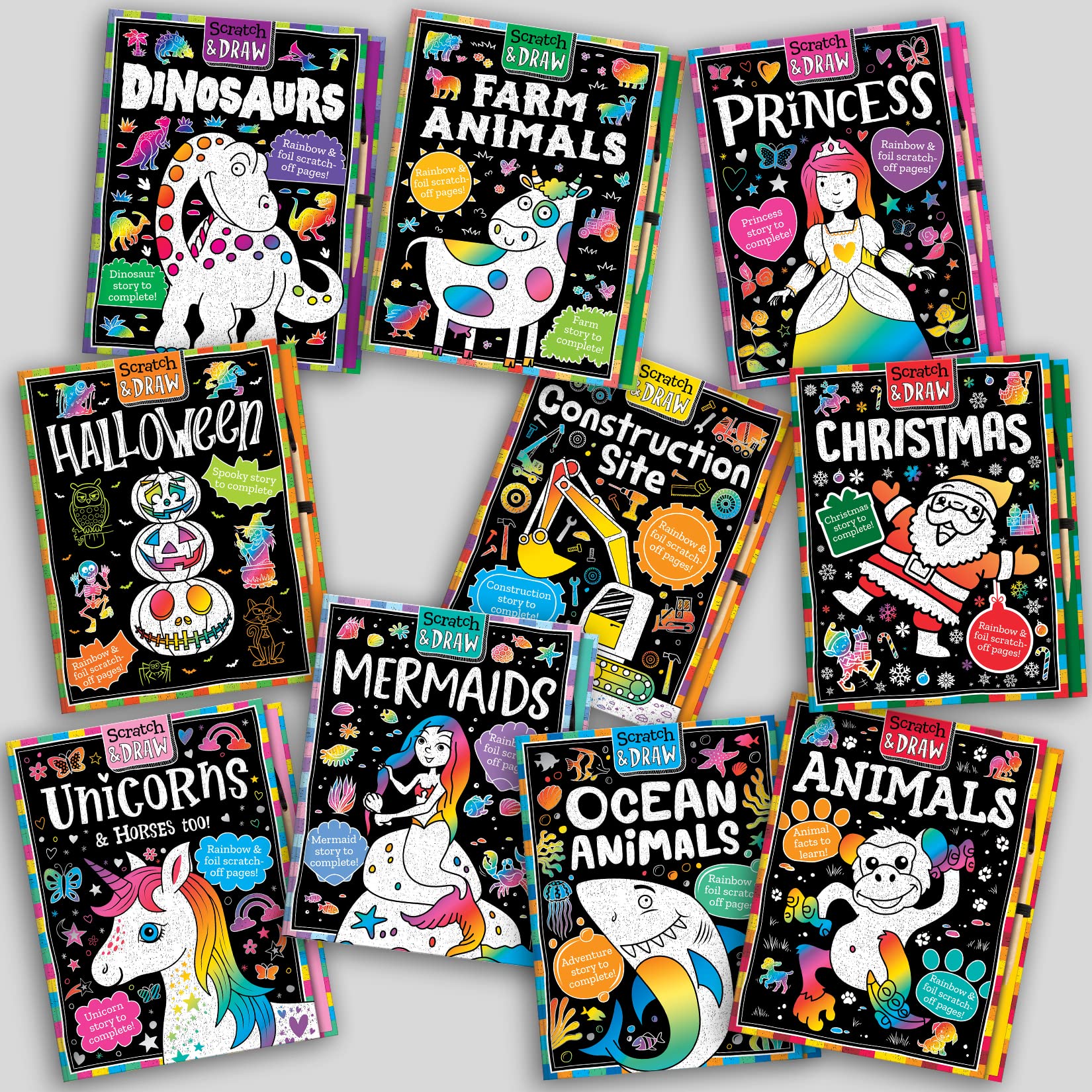 Scratch & Draw Animals  Scratch Art Activity Book (Scratch and Draw),Used