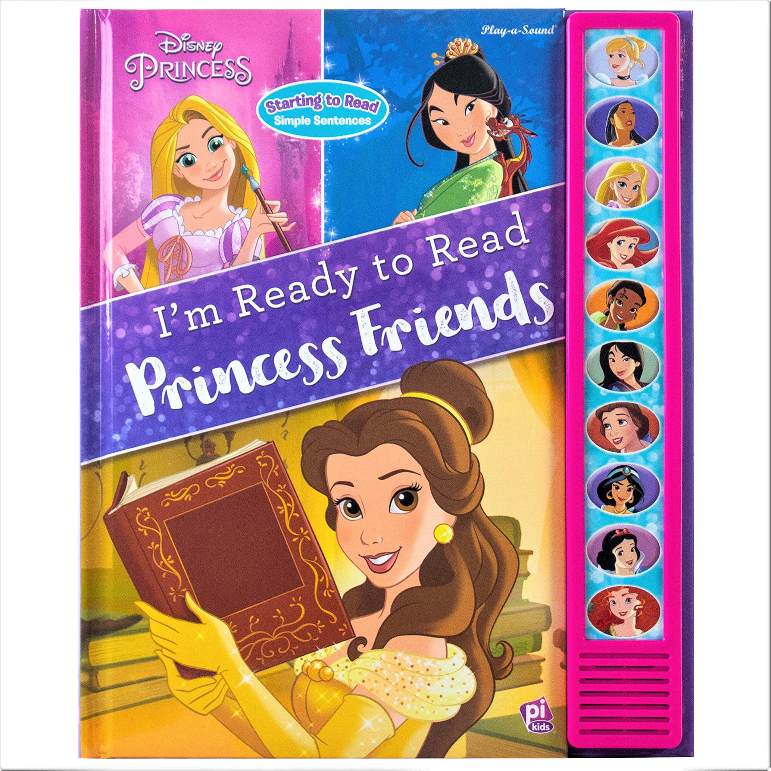 Disney Princess Belle, Mulan, Cinderella, Rapunzel, and More!  I'm Ready to Read Princess Friends Sound Book