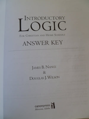 Introductory Logic: Answer Key (4th edition),Used