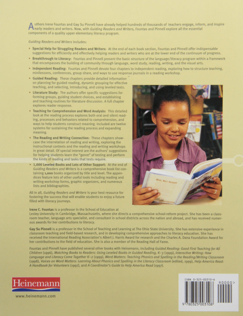 Guiding Readers and Writers (Grades 36): Teaching, Comprehension, Genre, and Content Literacy,New