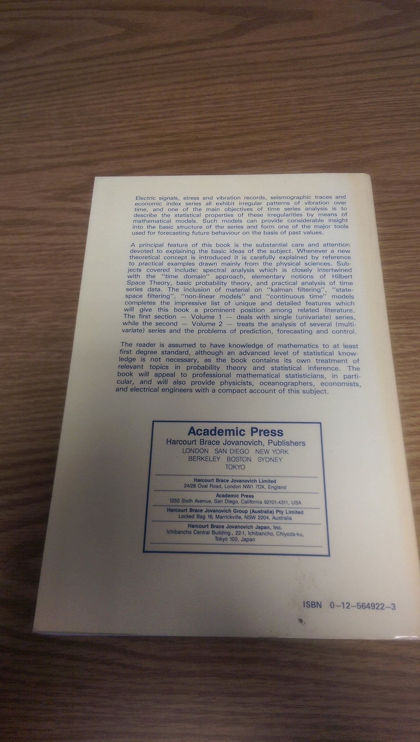 Spectral Analysis and Time Series, TwoVolume Set: Volumes I and II (Volume 12),New