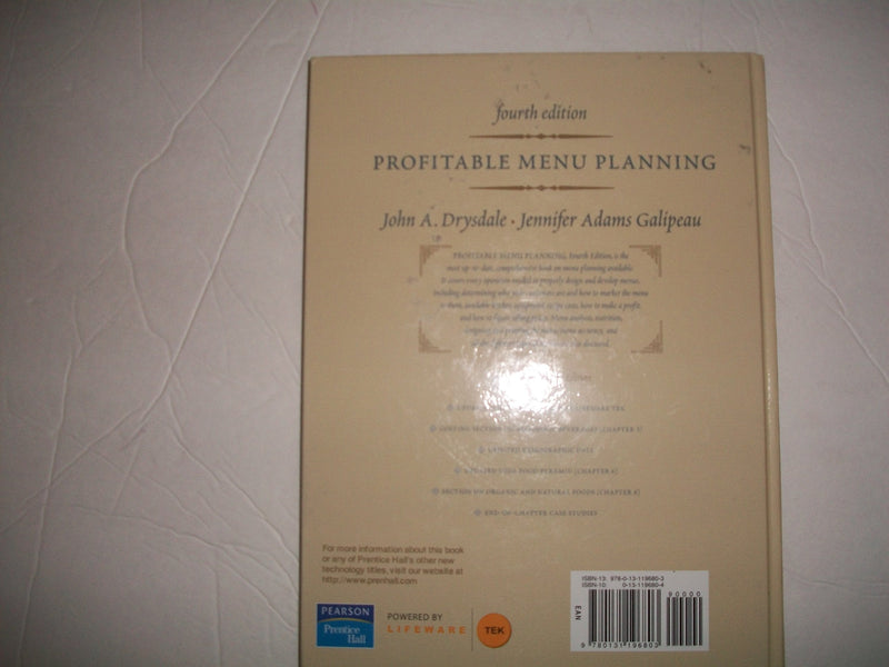 Profitable Menu Planning,New