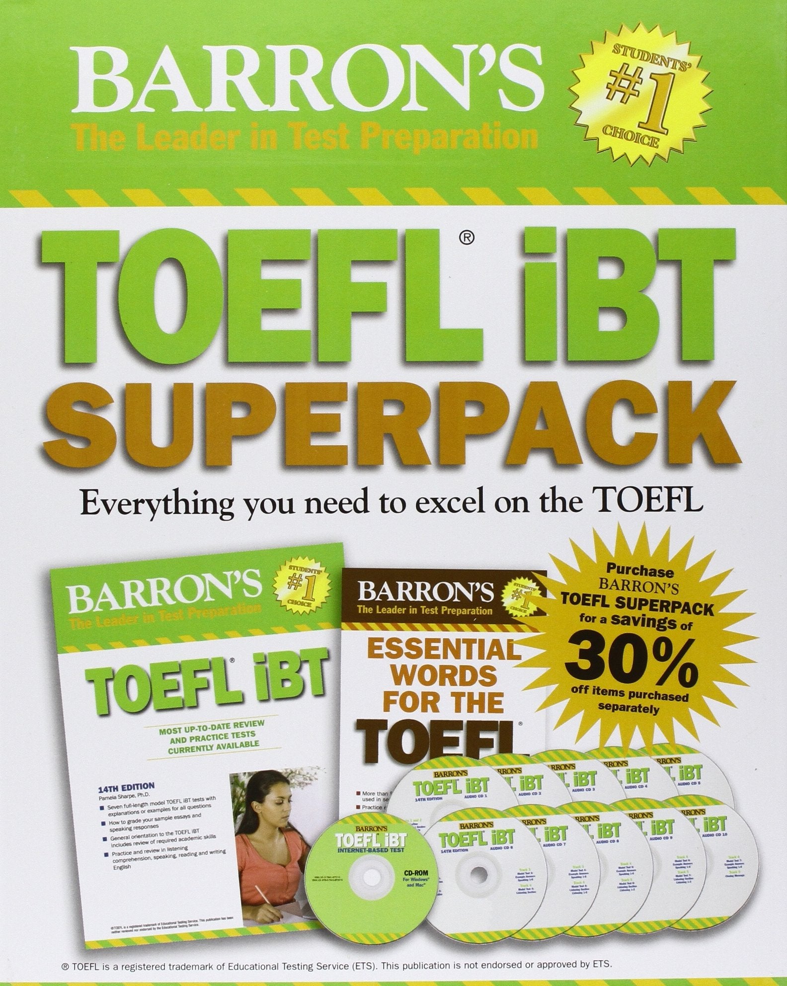 Barron's TOEFL iBT Superpack,Used