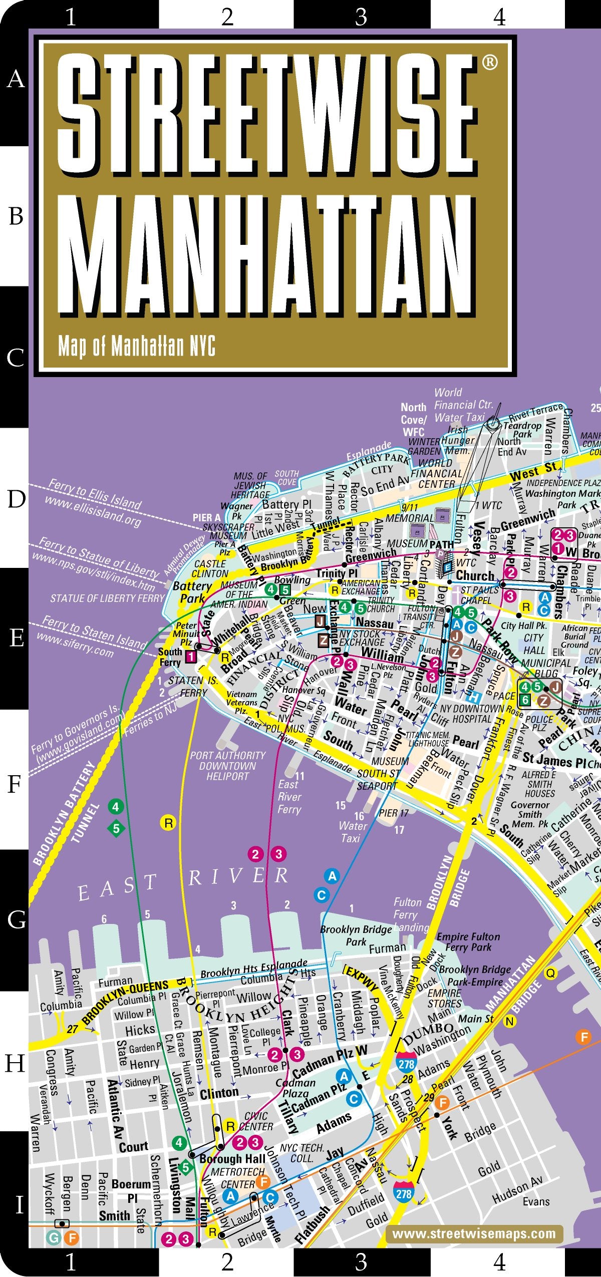 Streetwise Manhattan Map  Laminated City Street Map Of Manhattan, New York  Folding Pocket Size Travel Map With Subway Map, Bu