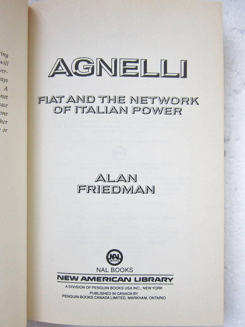 Agnelli, Fiat and the Network of Italian Power,Used