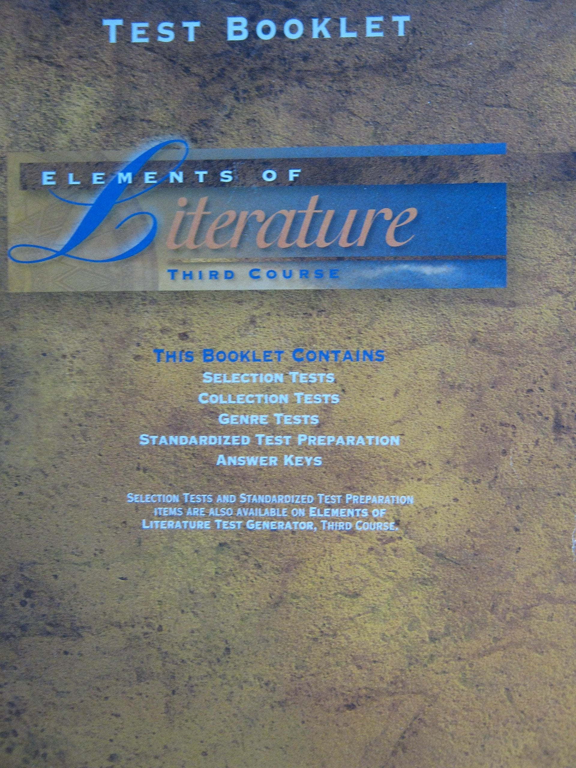 Elements Of Literature, Third Course (Test Booklet),New