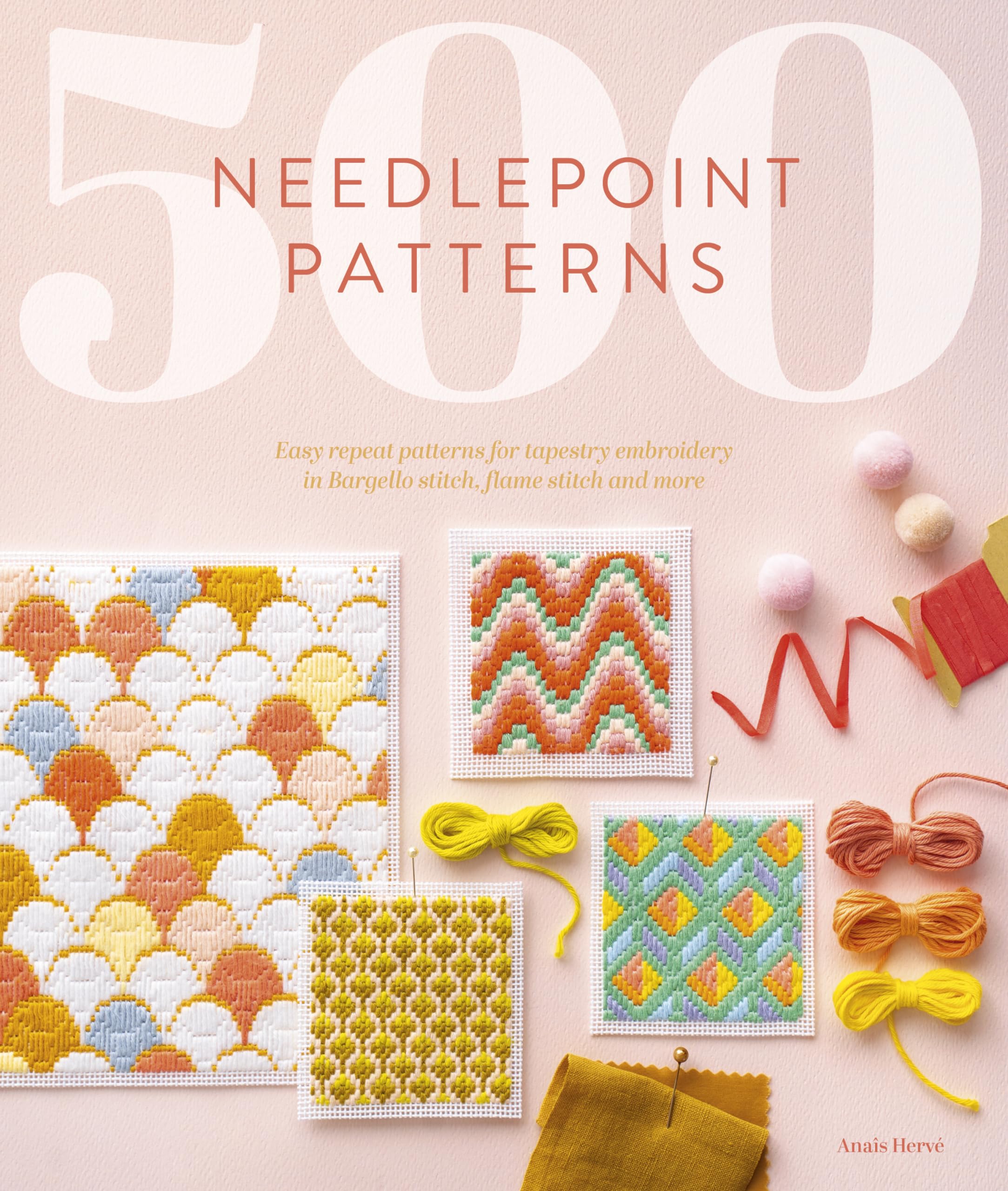 500 Needlepoint Patterns: Easy Repeat Patterns For Tapestry Embroidery In Bargello Stitch, Flame Stitch And More,New