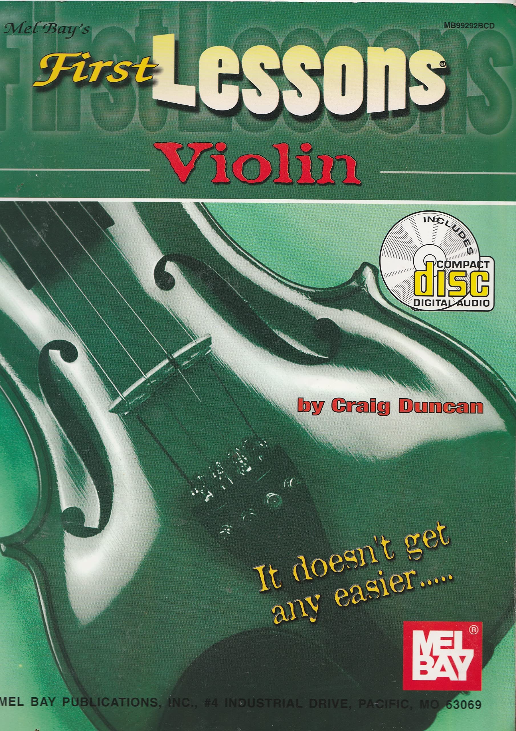 Mel Bay First Lessons Violin Book/CD Set,Used