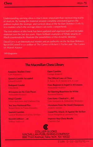 How to Play the Sicilian Defense (The Macmillan Chess Library),Used