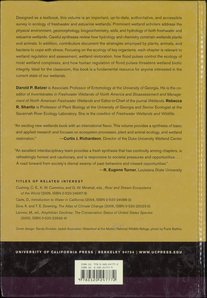 Ecology of Freshwater and Estuarine Wetlands,Used