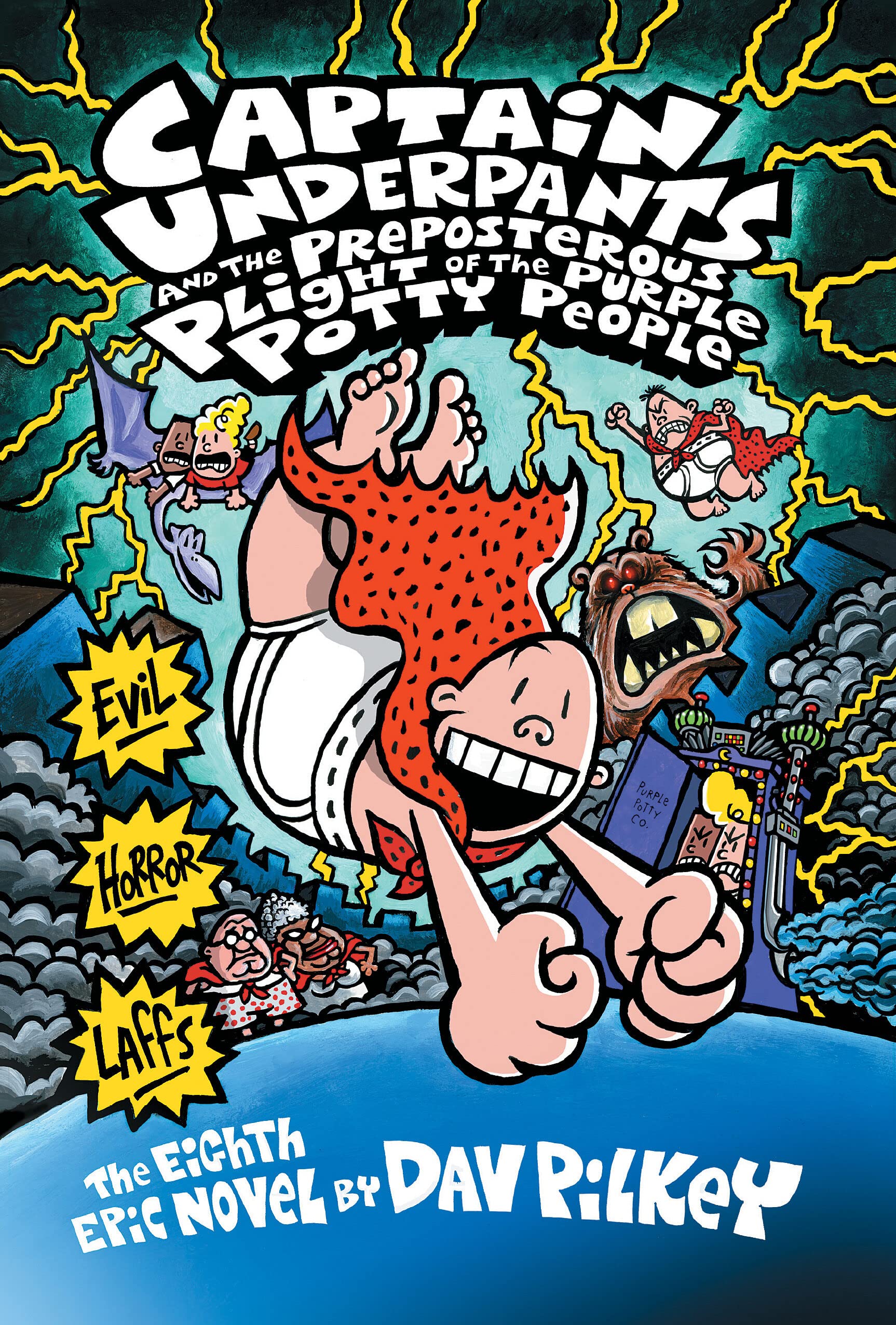 Captain Underpants and the Preposterous Plight of the Purple Potty People (Captain Underpants #8) (8),Used