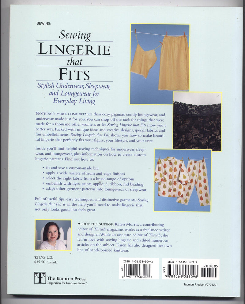 Sewing Lingerie That Fits: Stylish Underwear, Sleepwear and Loungewear for Everyday Living,Used
