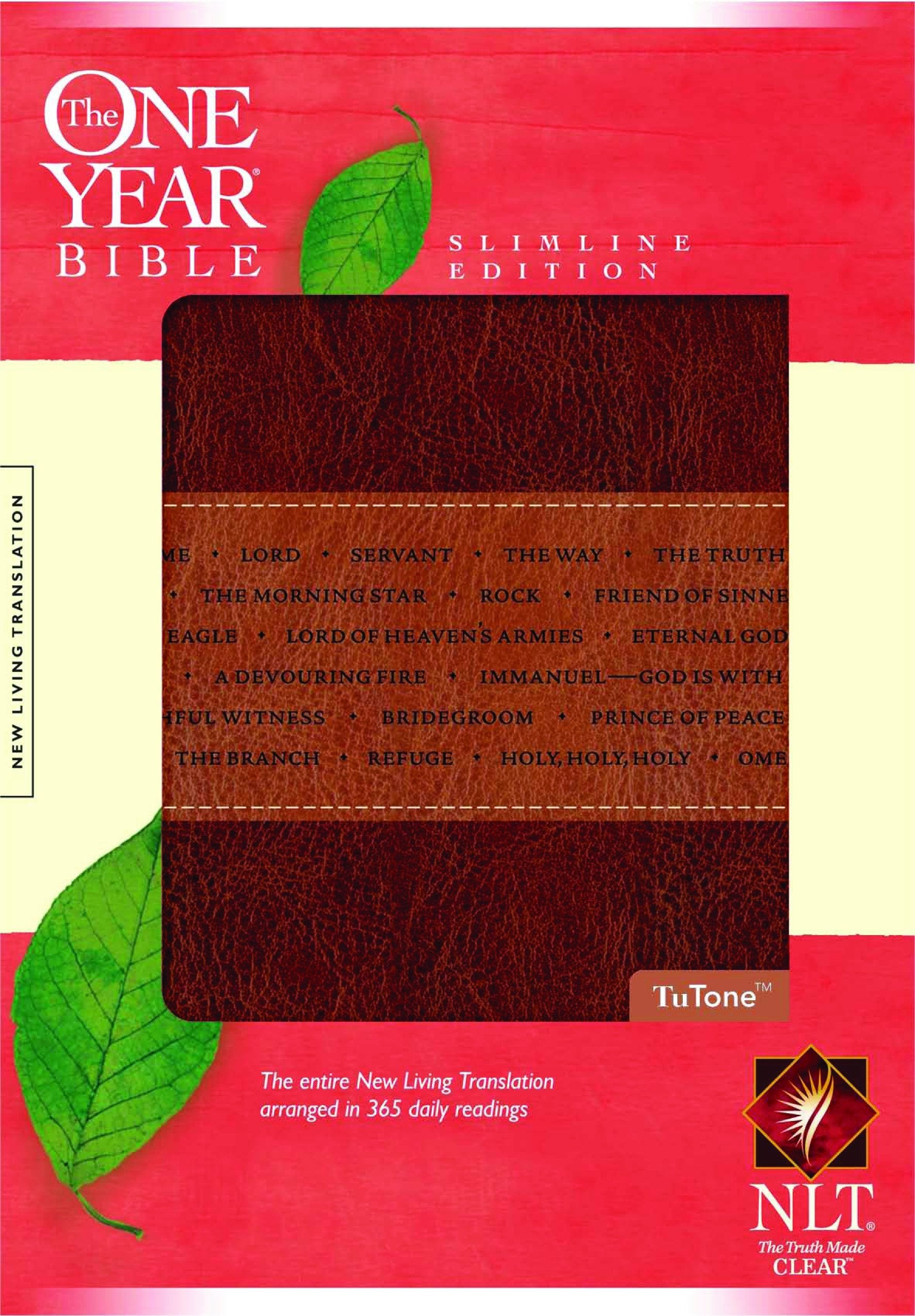The One Year Bible NLT, Slimline Edition, TuTone (LeatherLike, Brown/Tan),Used