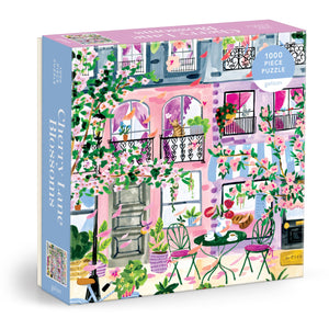 Galison Cherry Lane Blossoms  1000 Piece Jigsaw Puzzle Featuring Beautiful Artwork Of A Cherry Blossom Adorned Neighborhood