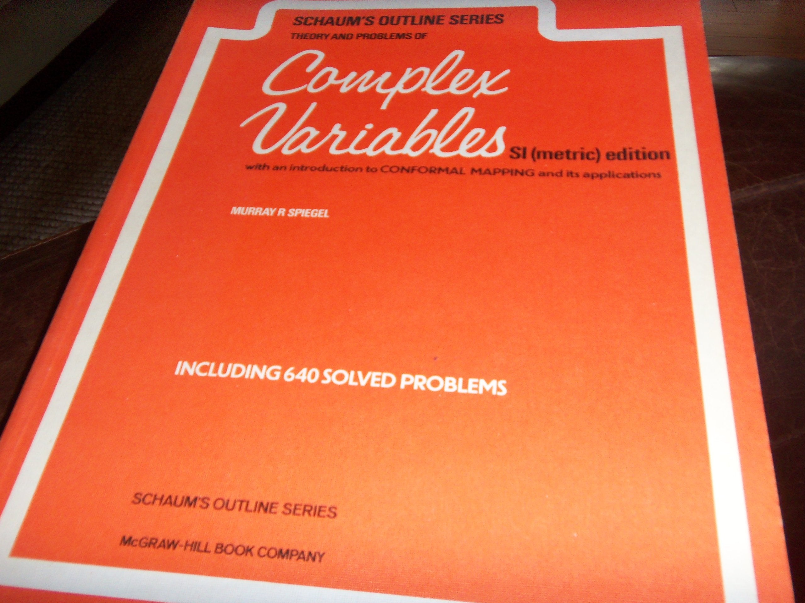 Theory and Problems of Complex Variables (Schaum's Outline),Used