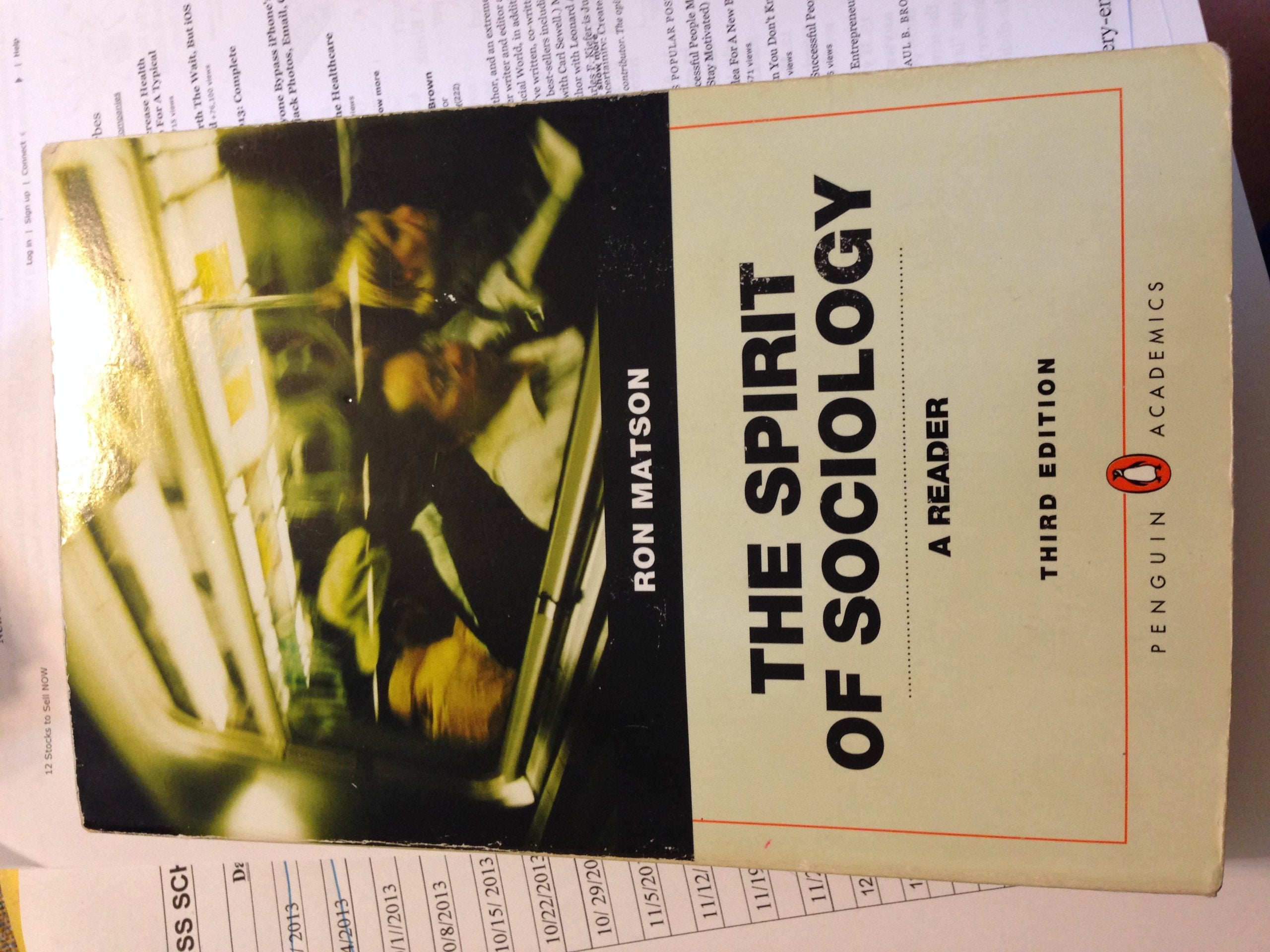 The Spirit of Sociology: A Reader,Used