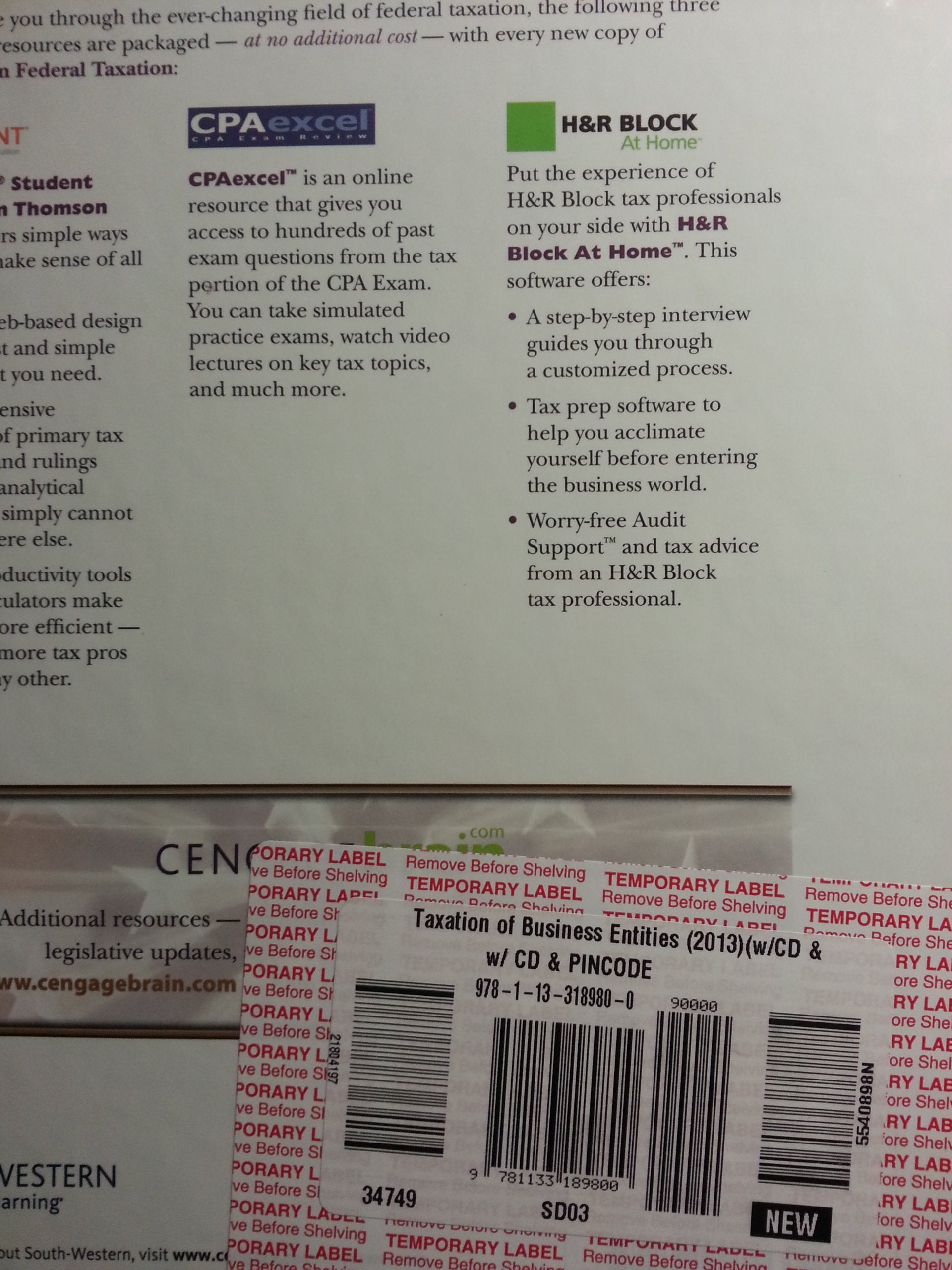 SouthWestern Federal Taxation: Taxation of Business Entities,Used