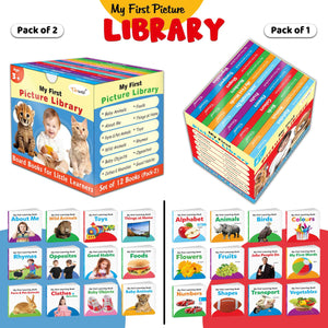 My First Mini Learning Library Set For Kids (Red And Blue Edition) : Collection Of Early Learning Board Books, My First Mini Library, Preschool Kids Book, 24 Learning Books For Kids