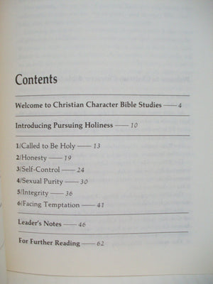 Pursuing Holiness (Christian Character Bible Studies),Used