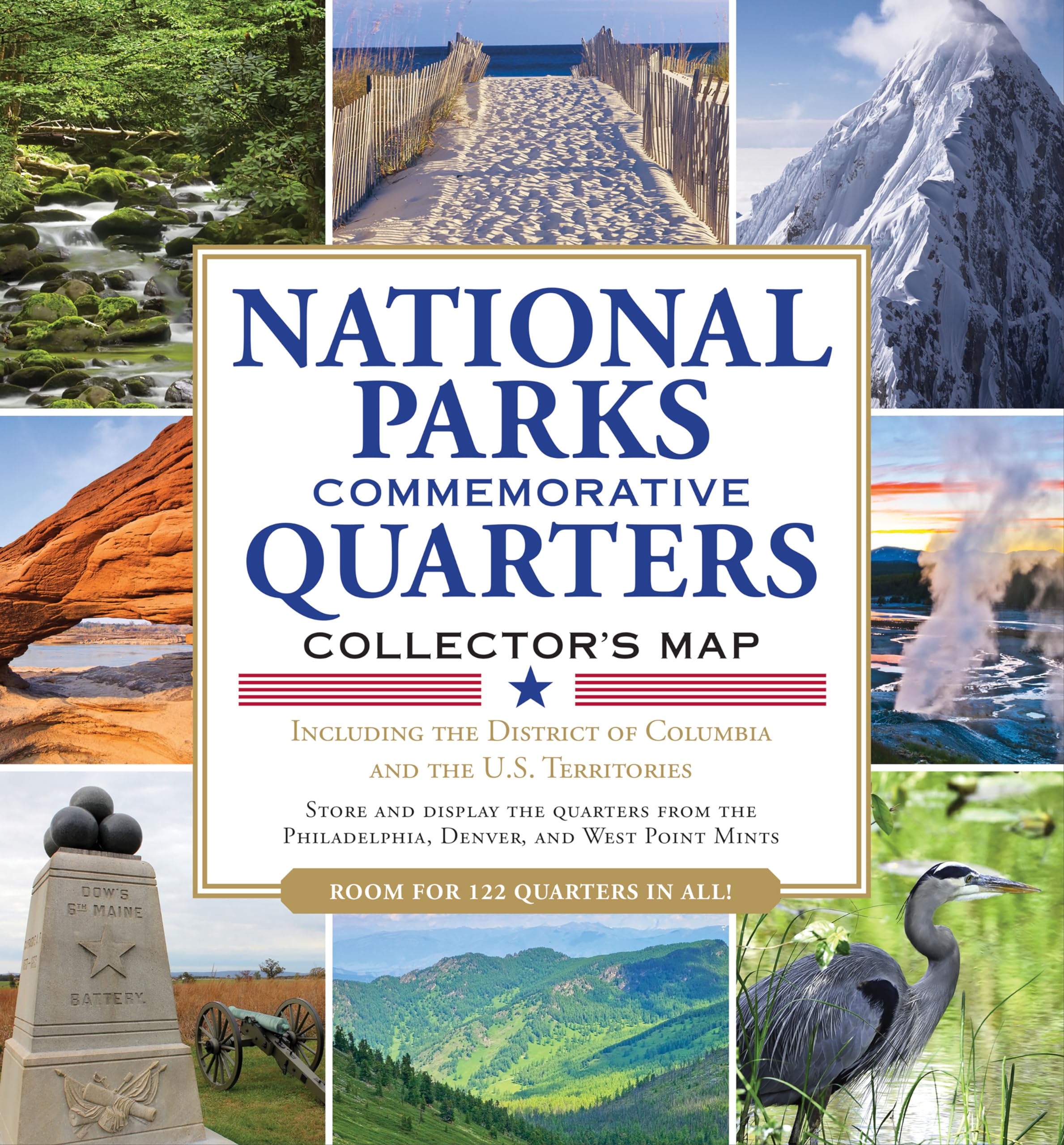 National Parks Commemorative Quarters Collector's Map 20102021 (includes both mints, plus the rare West Point quarter release!),New