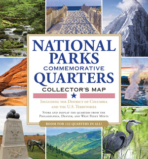 National Parks Commemorative Quarters Collector's Map 20102021 (includes both mints, plus the rare West Point quarter release!),Used