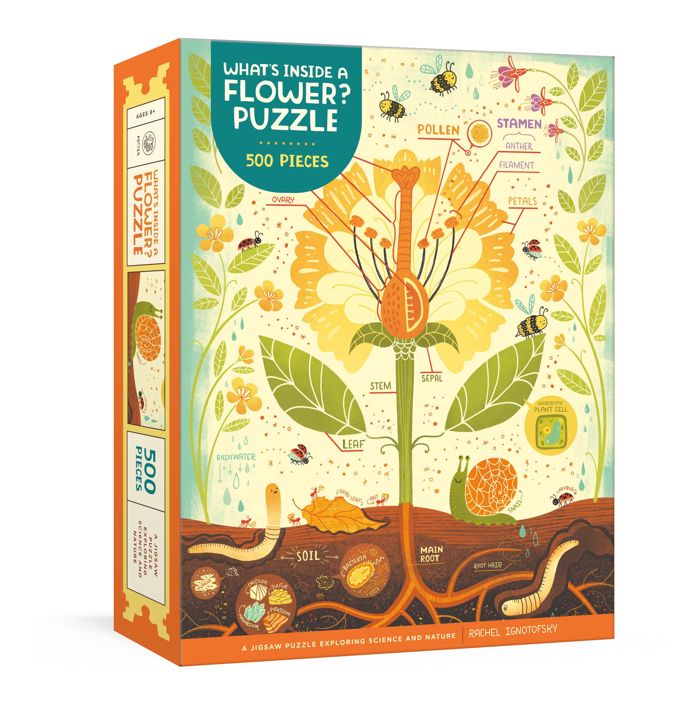Clarkson Potter What'S Inside A Flower? Puzzle: Exploring Science And Nature 500Piece Jigsaw Puzzle Jigsaw Puzzles For Adults A,New
