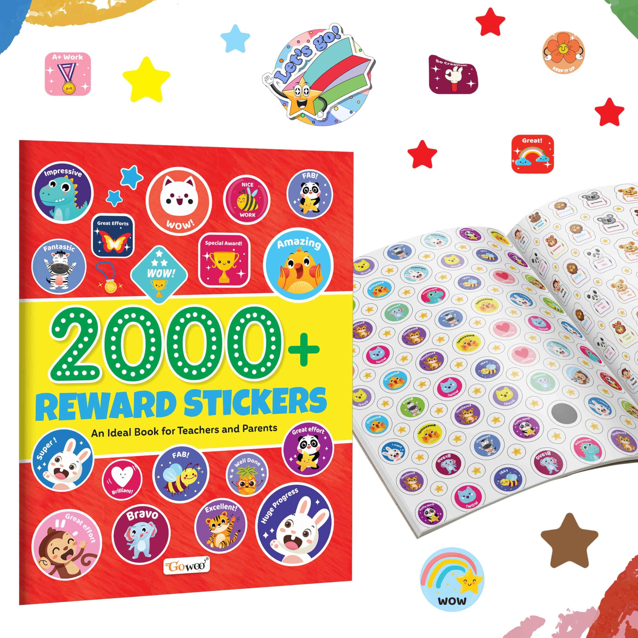 2000+ Reward Stickers : All In One Stickers For Kindergarten, Lkg, Ukg, Nursery, Fun Reward Stickers, Perfect For Parents And Teachers To Inspire Kids, With Over 2000 Stickers For Classroom Activity