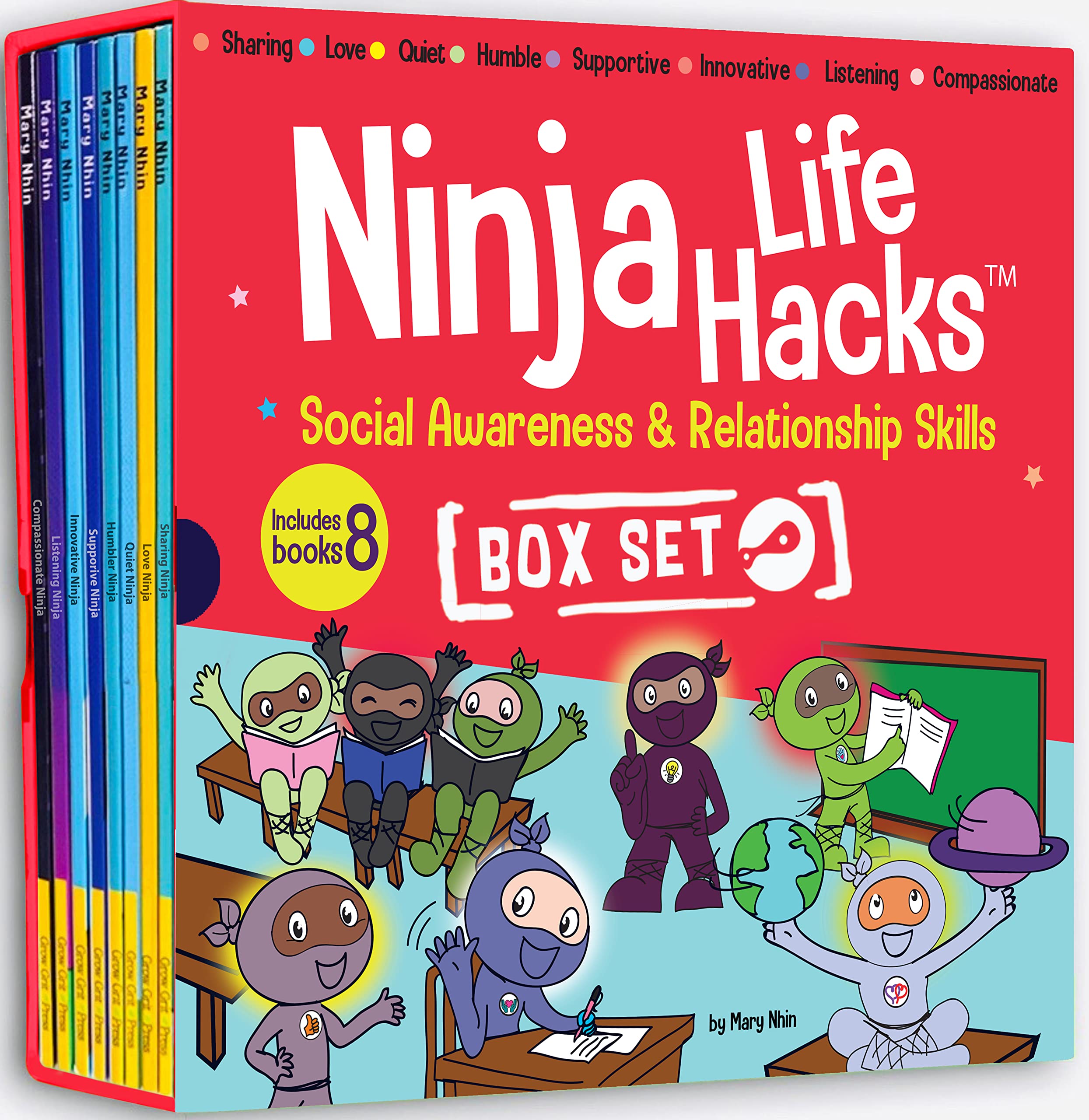 Ninja Life Hacks Social Awareness And Relationship Skills Box Set (Books 4956: Sharing Ninja, Love Ninja, Quiet Ninja, Humble N