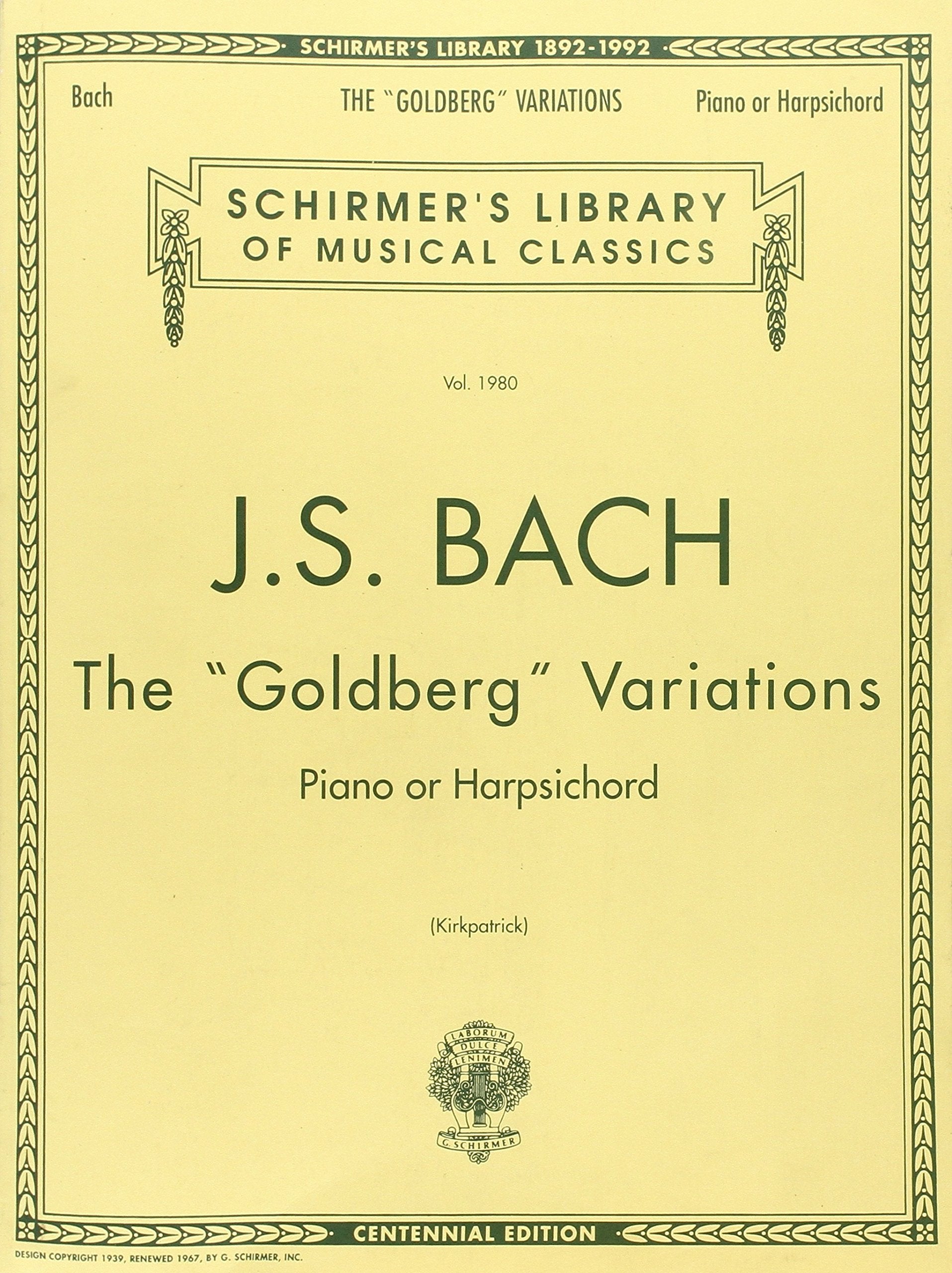 Bach: Goldberg Variations: Schirmer Library of Classics Volume 1980 Piano Solo (Schirmer's Library of Musical Classics),Used