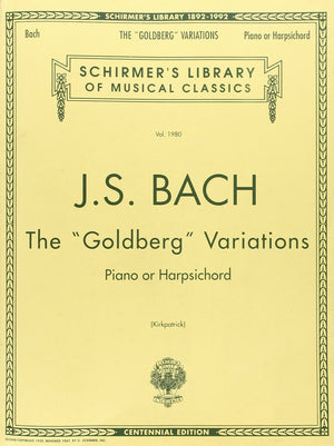 Bach: Goldberg Variations: Schirmer Library of Classics Volume 1980 Piano Solo (Schirmer's Library of Musical Classics),Used