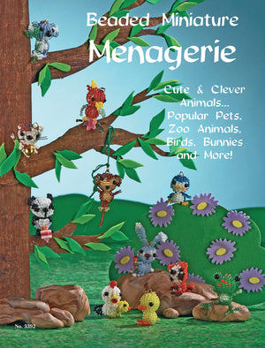 Beaded Miniature Menagerie: Cute & Clever Animals... Popular Pets, Zoo Animals, Birds, Bunnies And More! (Design Originals) Proj