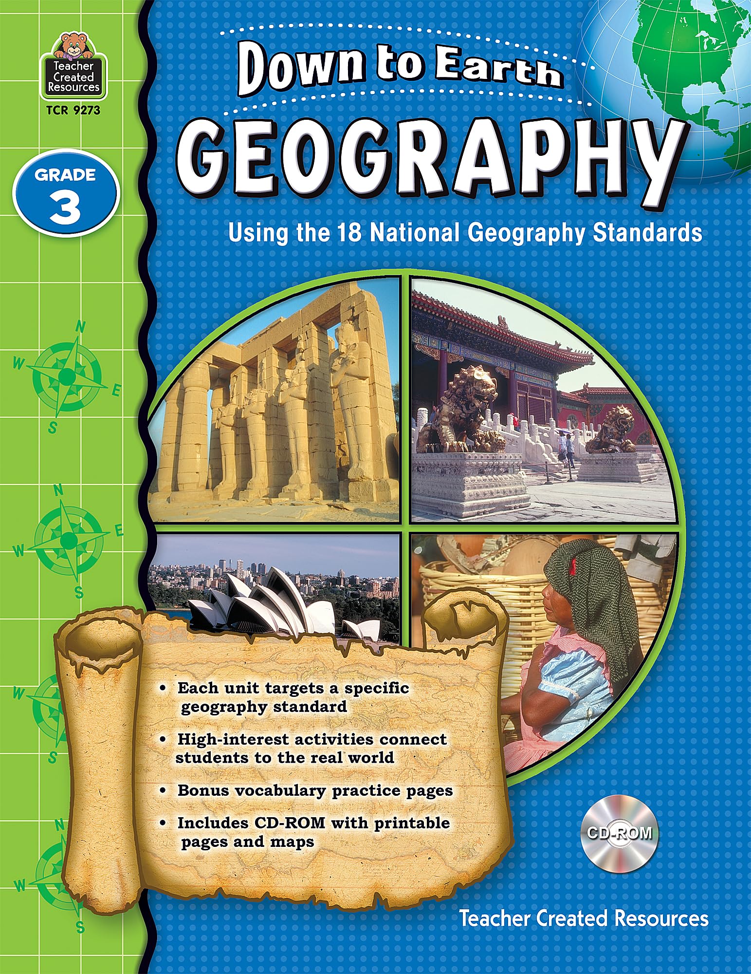 Down to Earth Geography, Grade 3: Using the 18 National Geography Standards,Used