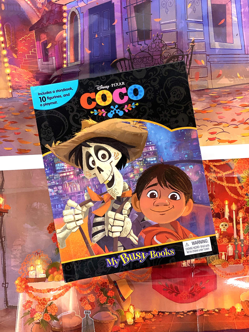 Phidal  Disney/Pixar Coco My Busy Book 10 Figurines and a Playmat,Used