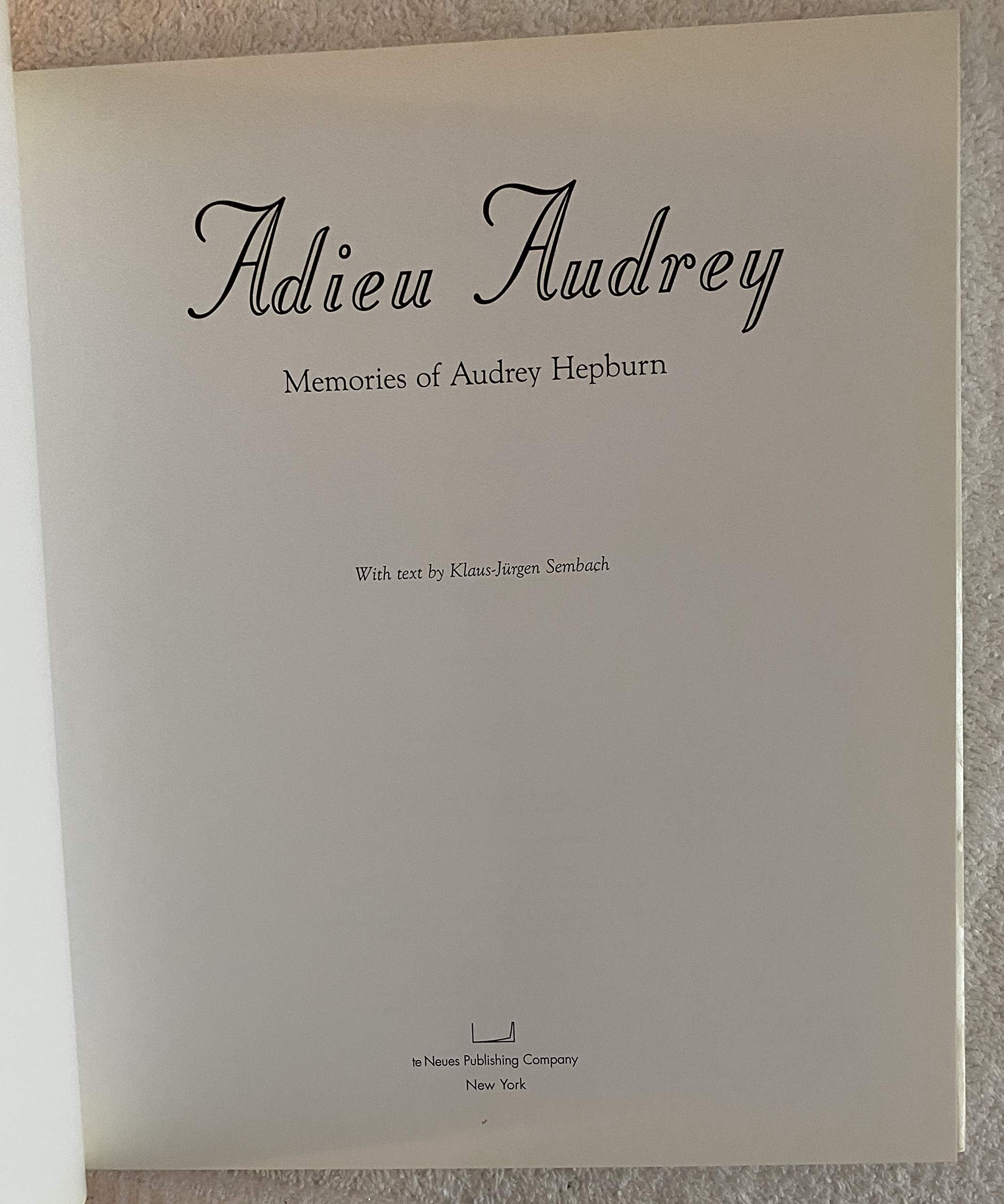 Adieu Audrey: Memories of Audrey Hepburn,Used