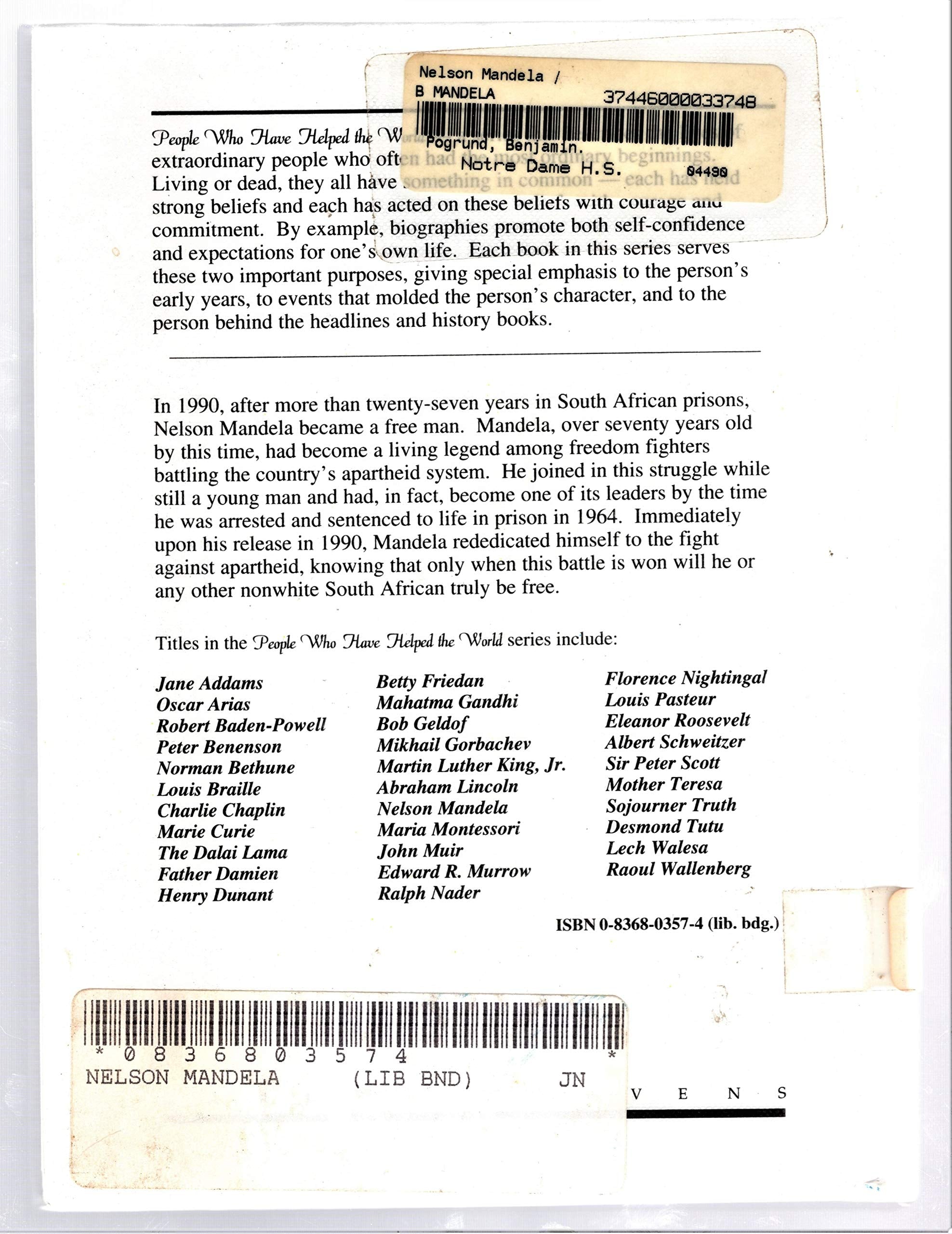 Nelson Mandela: Strength and Spirit of a Free South Africa (People Who Have Helped the World),Used