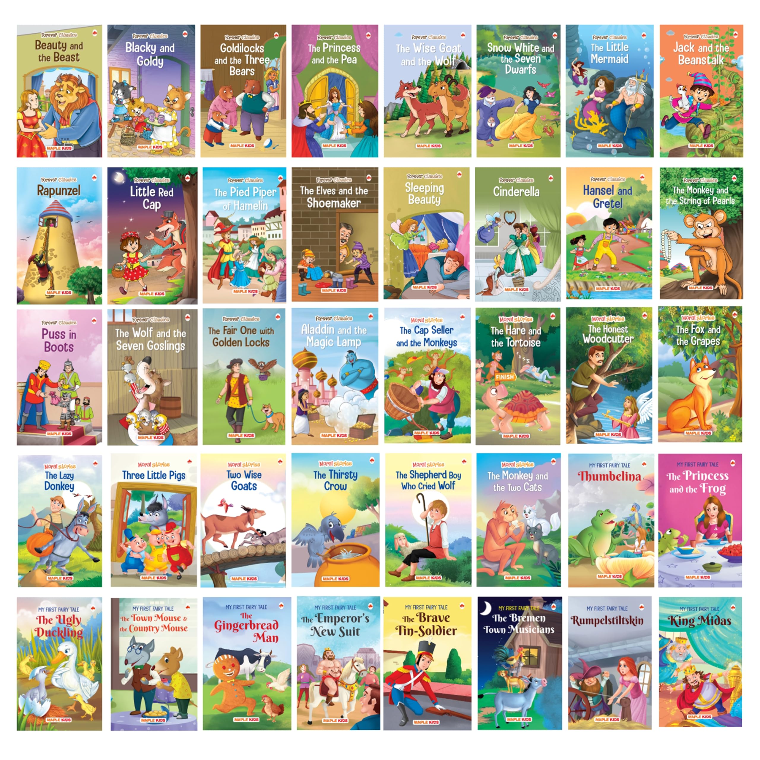 Story Books For Kids (Illustrated) (Set Of 40 Books) - Moral Stories - English Short Stories - Bedtime Children Story Book - 3 Years To 6 Years Old Children - Read Aloud To Infants, Toddlers