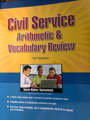 Civil Service Arithmetic & Vocab, 15 E,Used