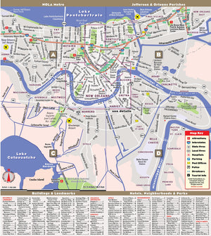 StreetSmart New Orleans by VanDam  Laminated pocket size City Street & Freeway Map to New Orleans, LA complete with all attract,Used