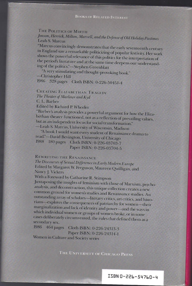 The Place of the Stage: License, Play, and Power in Renaissance England,Used