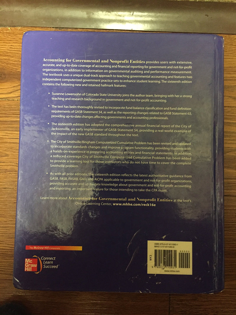 Accounting For Governmental And Nonprofit Entities,Used