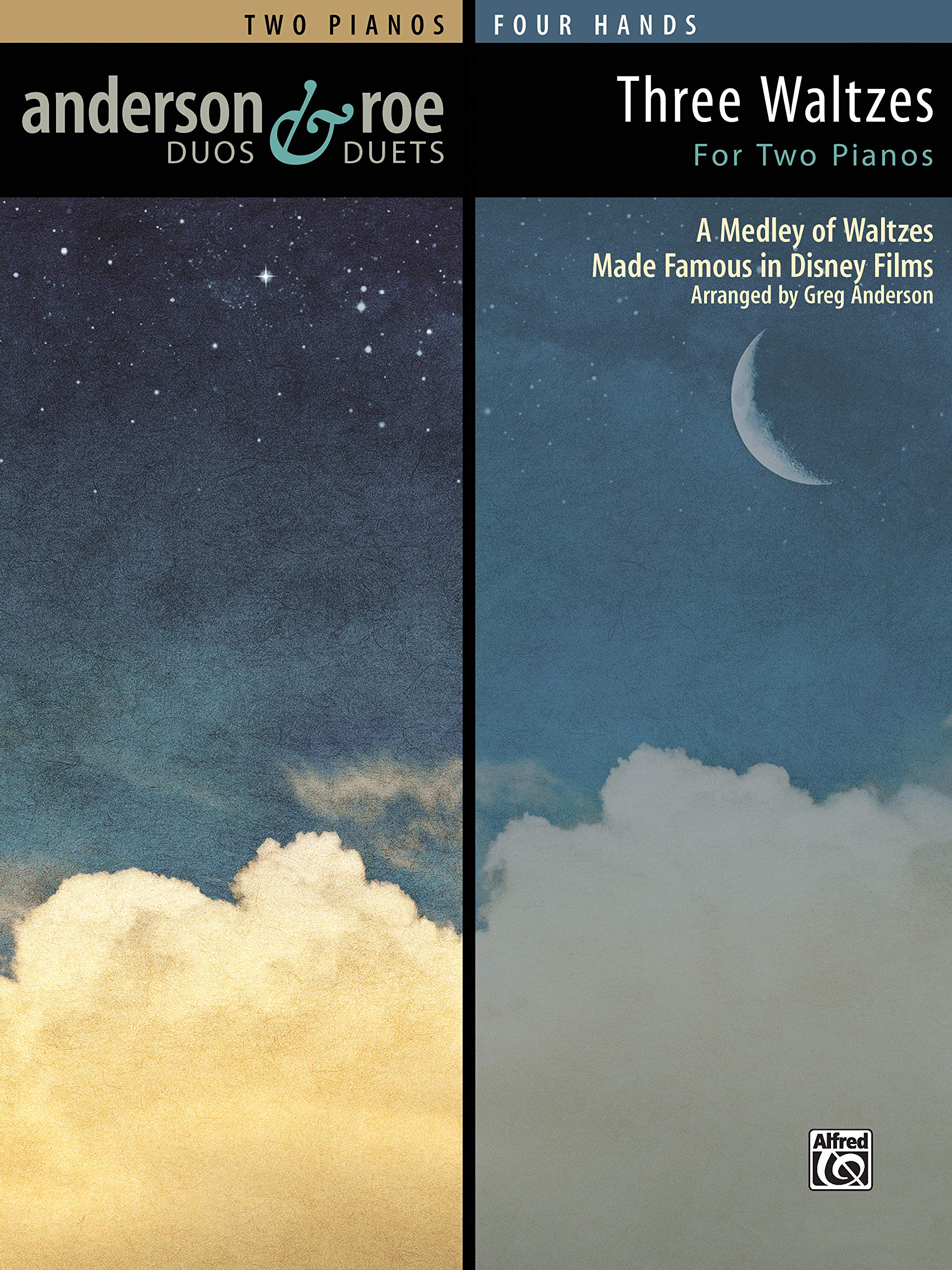 Three Waltzes for Two Pianos: A Medley of Waltzes Made Famous in Disney Films (Anderson & Roe Duos & Duets),Used
