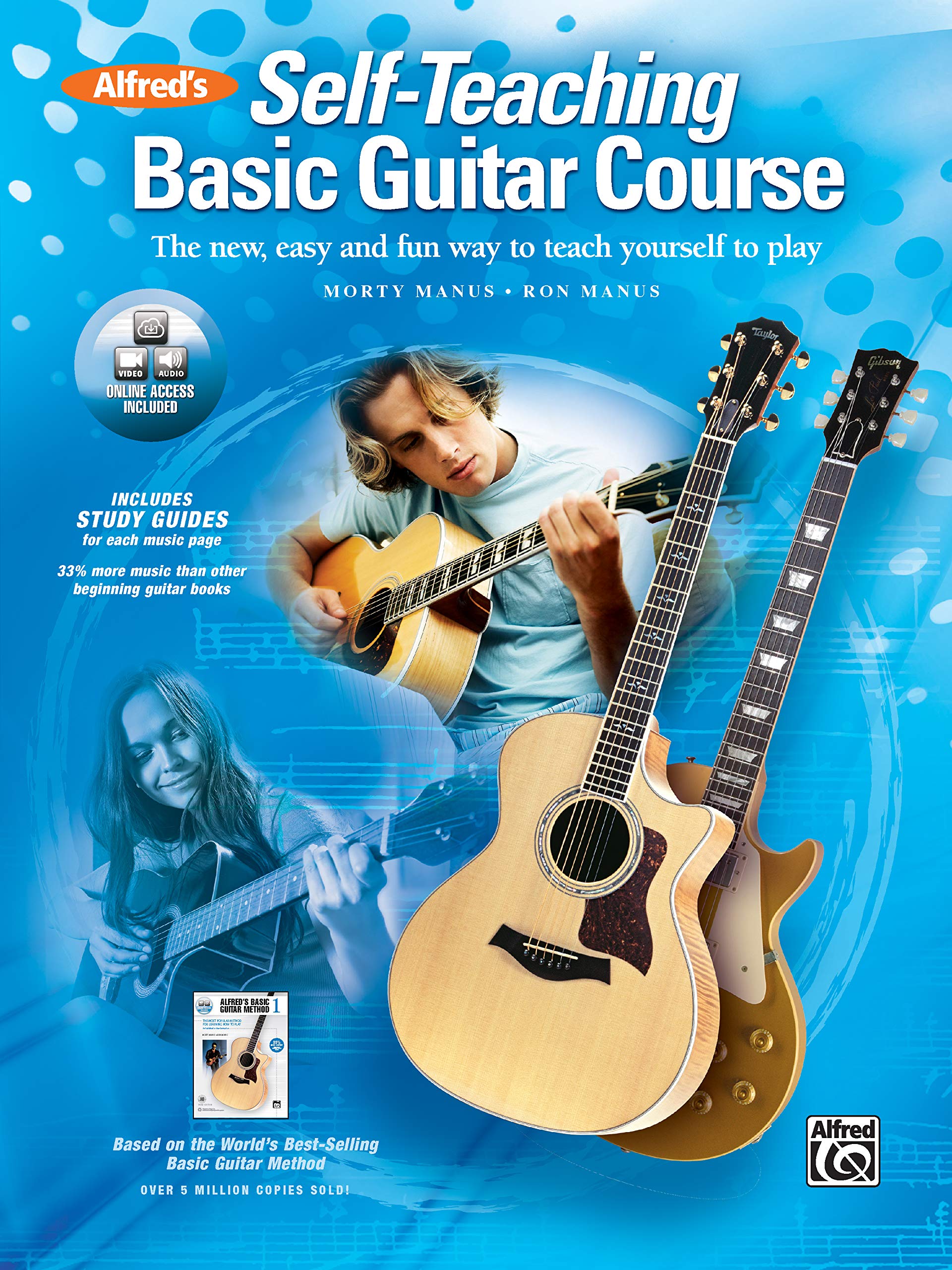 Alfred'S Selfteaching Basic Guitar Course: The New, Easy And Fun Way To Teach Yourself To Play, Book & Online Video/Audio,Used