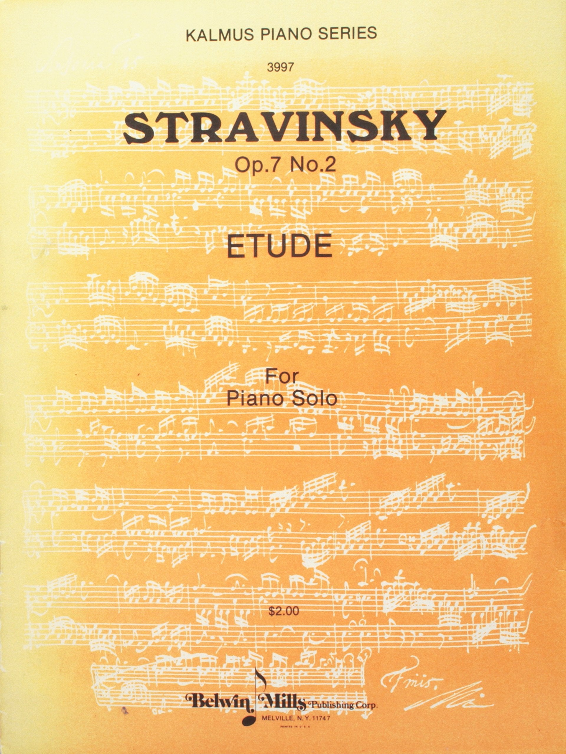 Etude, Opus 7, No. 2 (Kalmus Edition),Used