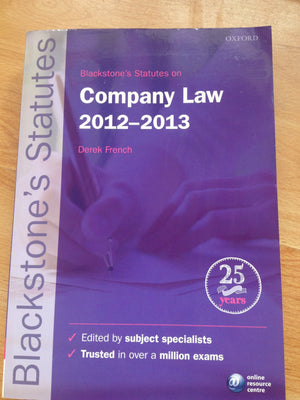 Blackstones Statutes on Company Law 20122013
